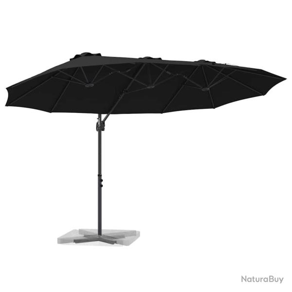 Parasol cantilever de jardin Noir Large Acier peint par poudre