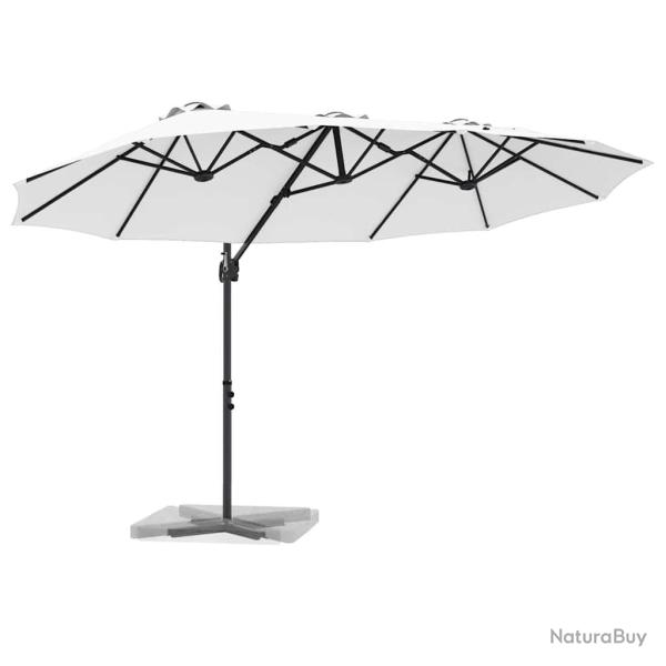 Parasol cantilever de jardin Couleur sable 372 x 198 x 253 cm