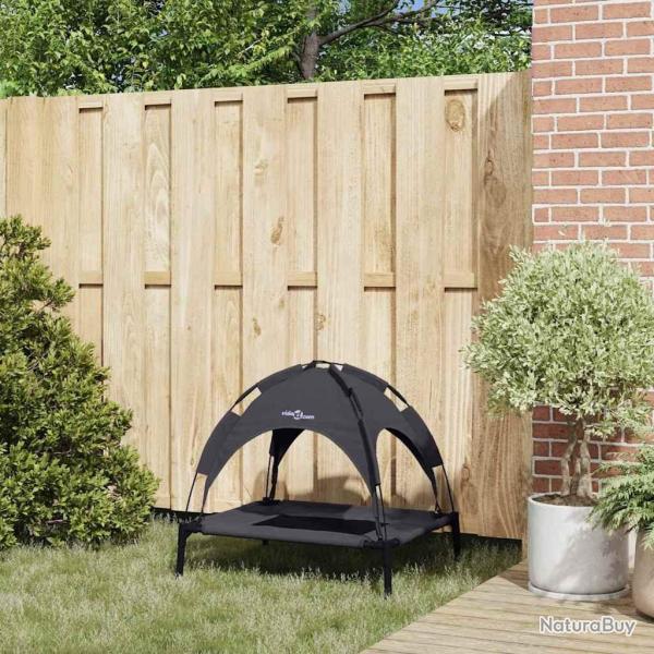 Lit surlev pour chien Noir Tissu polyester, cadre en mtal