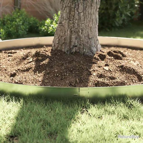 Bordures de jardin 10 pcs 14x100 cm en acier galvanis� flexible