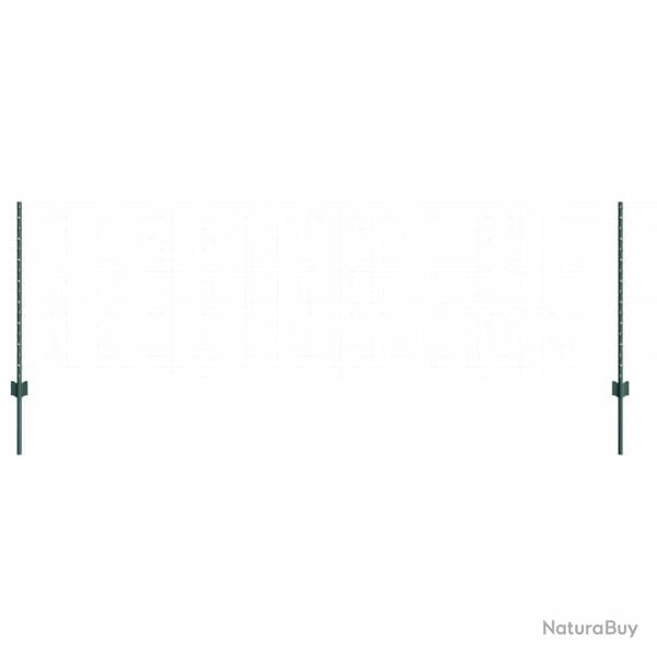 Poteaux de cl�ture 5 pcs U-Channel vert 80 cm en acier