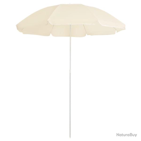 Parasol de jardin avec mt en acier sable 180 cm