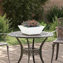 Jardini&egrave;re Bol De Jardin Blanche 40x40x15 cm En Acier