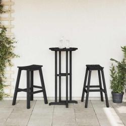 Tabourets de bar 2 pcs noir HDPE