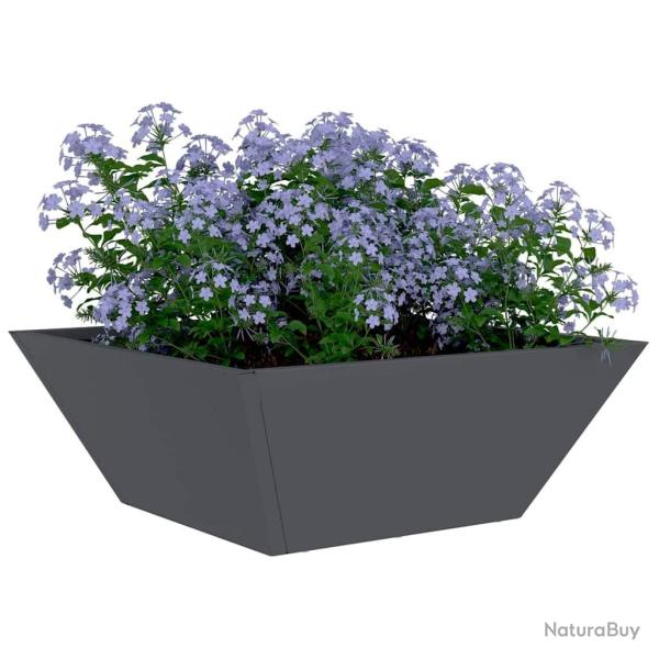 Pot � fleurs anthracite 40x40x15 cm en acier.