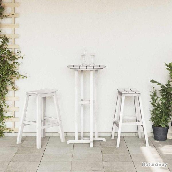Tabourets de Bar 2 pcs Blanc HDPE