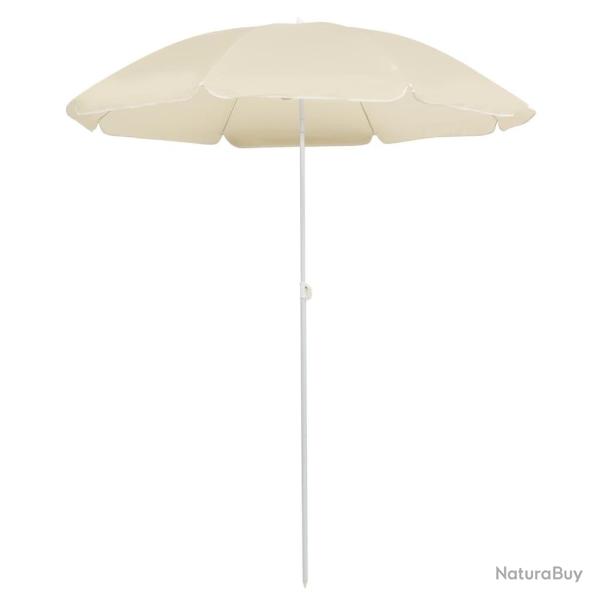 Parasol de jardin avec mt en acier sable 180 cm