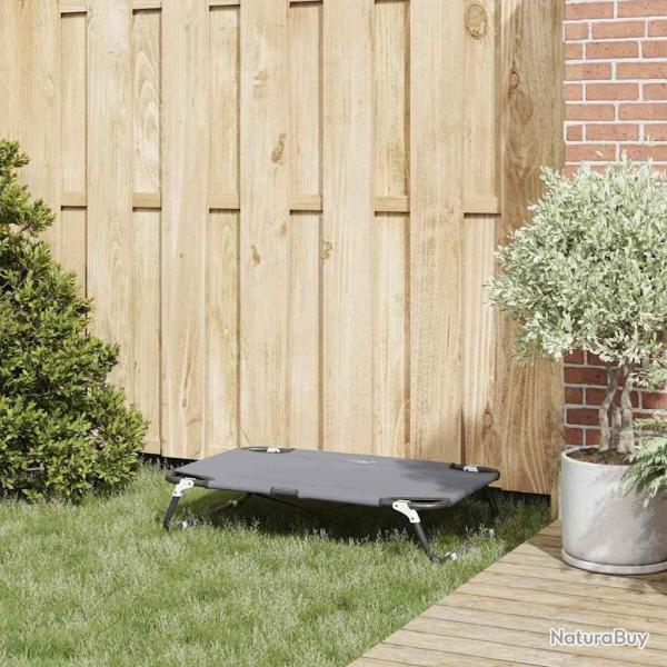 Lit pour Chien Pliant Gris Clair S Tissu Oxford et Acier