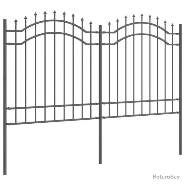 Cl�ture de jardin Gris 165 cm Acier peint par poudre