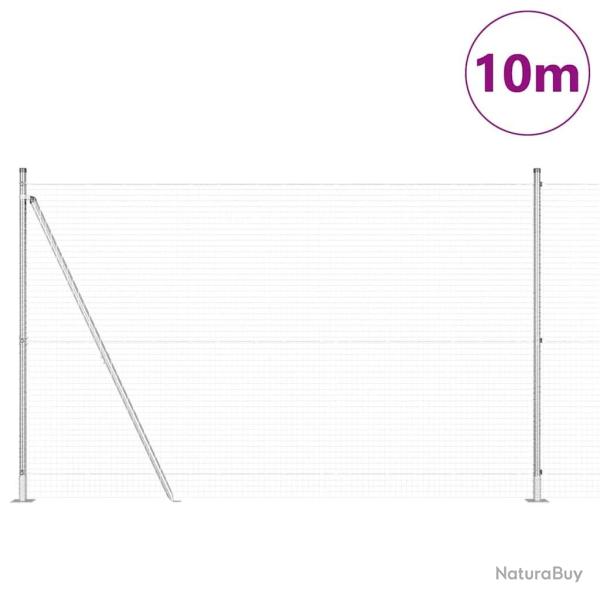 Kit de Poteaux de Cl�ture Ensemble de 2 Acier galvanis� 10 x 1.5 m