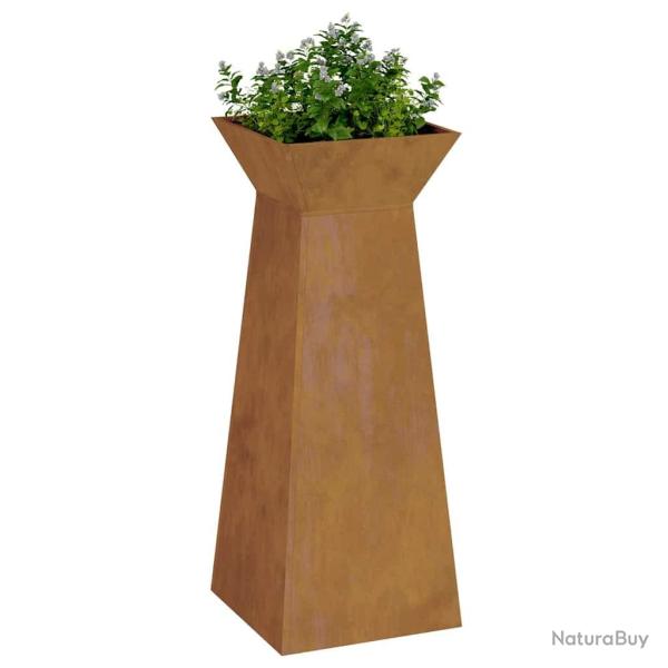 Piliers de jardin , 2 pi�ces avec bol, dimensions 40x40x100 cm, en acier corten.