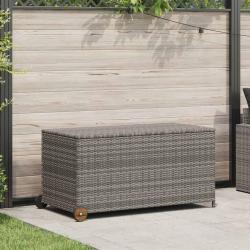 Bo&icirc;te de rangement de jardin gris clair 120x65x61 cm rotin