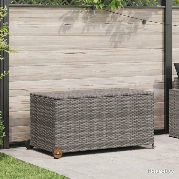 Bote de rangement de jardin gris clair 120x65x61 cm rotin