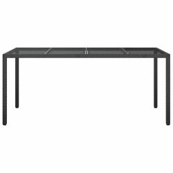 Table de Jardin Noir 190 x 90 x 75 cm polyrotin