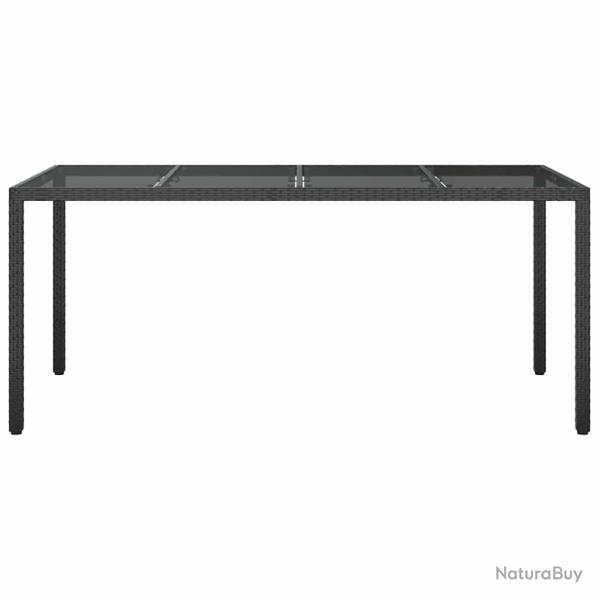 Table de Jardin Noire 190x90x75 cm Poly Rattan