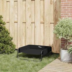 lit pour chien sur&eacute;lev&eacute; Noir Tissu Oxford et Acier