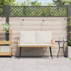 Banc de jardin avec coussin Nature 114 x 64 x 90cm Acier