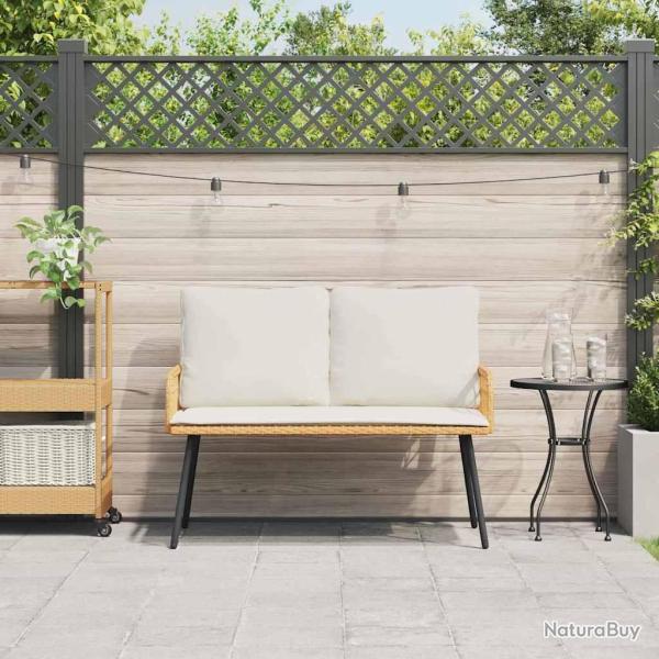 Banc de jardin Naturel 114x64x78 cm Poly Rattan