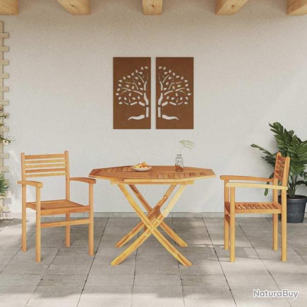 Chaises empilables de jardin 2 pcs Marron 55,5 x 55,5 x 90 cm