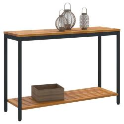 Table de jardin avec stockage Naturel et Noir 110 x 35 x 75 cm