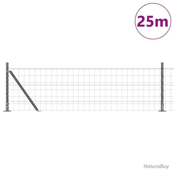 Cl�ture Euro avec 13 poteaux � embase de 0,4 x 25 m en acier galvanis�