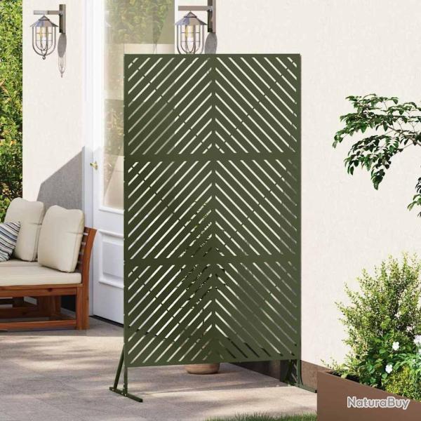 �cran de confidentialit� vert olive, 100x50x180 cm, en acier