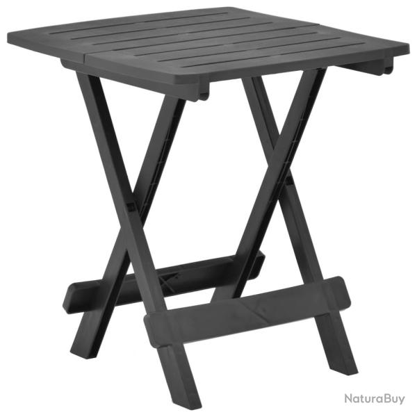 Table pliable de jardin anthracite 45x43x50 cm plastique