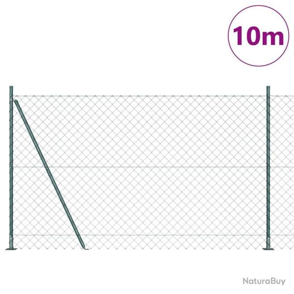 Jeu de Poteaux de Cl�ture Argent 10 x 1,6 m Acier galvanis�