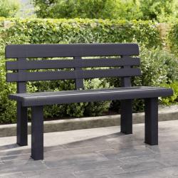 Banc de jardin anthracite 110x52x71 cm polypropyl&egrave;ne