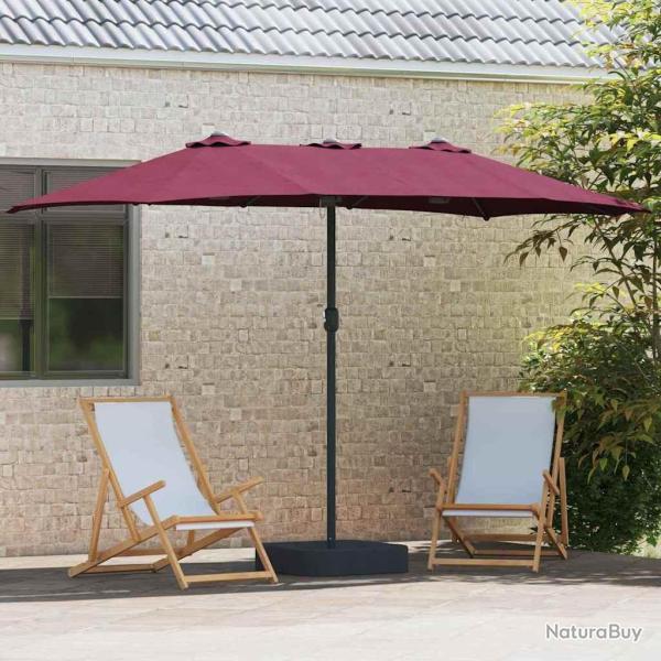Parasol de jardin Rouge bordeaux 385 x 209 x 244 cm tissu