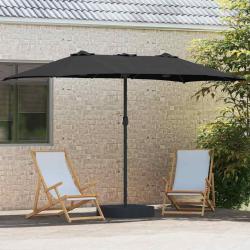 Parasol de jardin Noir 385 x 209 x 244 cm tissu