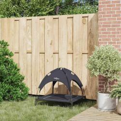 Lit sur&eacute;lev&eacute; avec toit amovible Noir M Acier