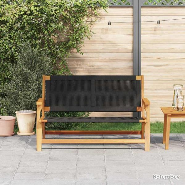 Banc de jardin Noir 76x122x73 cm Bois massif d'Acacia