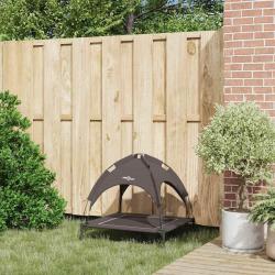 Lit pour chien sur&eacute;lev&eacute; Marron Polyester, M&eacute;tal Moyenne