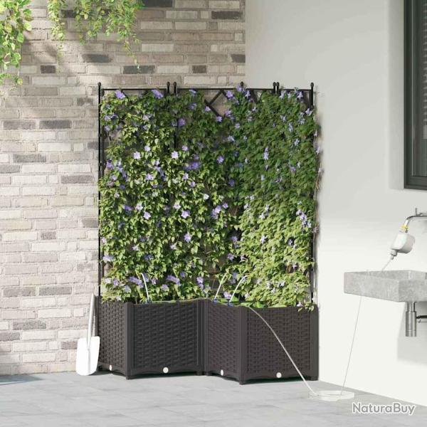 Jardini�res de jardin 1 pc Noir 80 x 80 x 142 cm Plastique