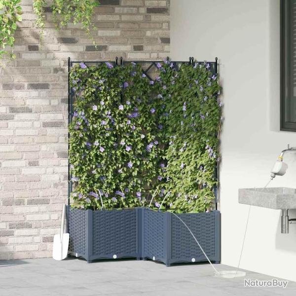 Jardini�res de jardin 1 pc Gris 80 x 80 x 142 cm Plastique