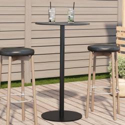 Table de jardin ronde noir &Oslash;60x105 cm acier