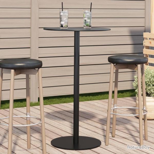 Table de jardin ronde noir �60x105 cm acier