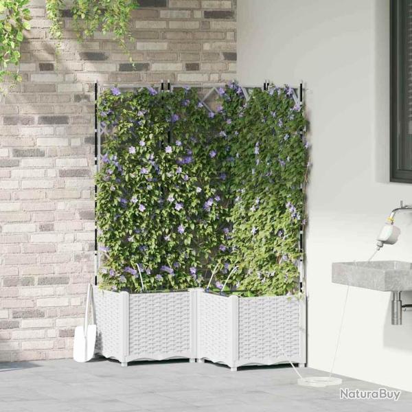 Jardini�res de jardin 1 pc Blanc 80 x 80 x 142 cm Plastique