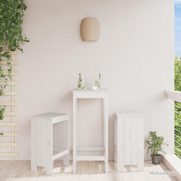 Tabourets de bar lot de 2 blanc 40x36x75 cm bois massif de pin