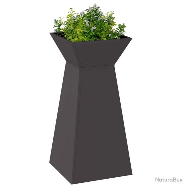 Pots de jardin , 2 pi�ces avec bol noir, dimensions 35x35x73 cm, en acier.
