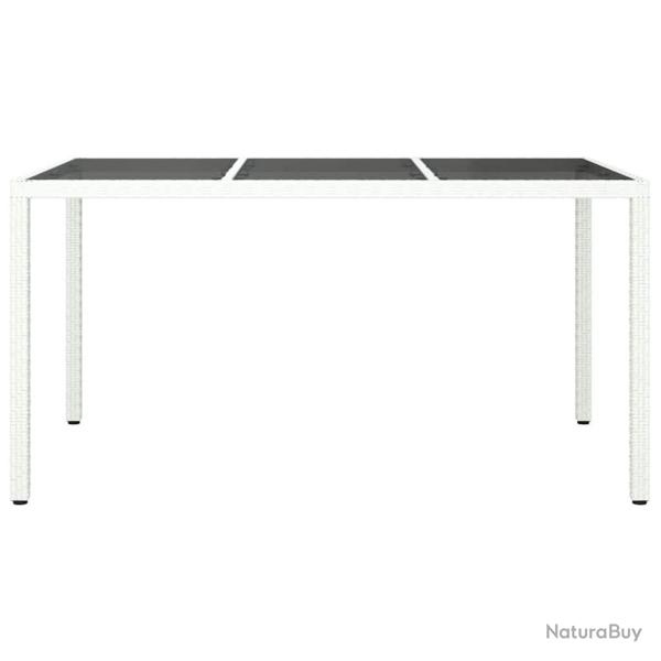 Table de jardin Blanche 150x90x75 cm Poly Rattan