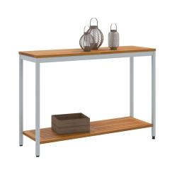 Table de jardin avec stockage Naturel et gris 110 x 35 x 75 cm
