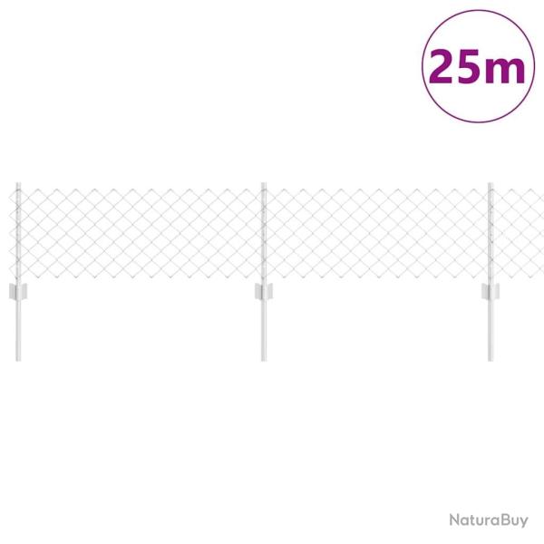 Cl�ture en Maillon de Cha�ne avec 22 U Posts Argent 0.4x25 m Acier