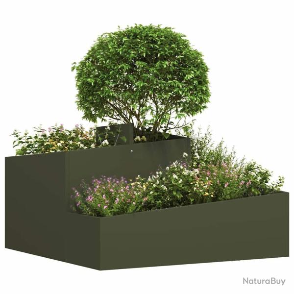 Cache-Pot Vert Olive 80x80x50 cm Acier lamin� � froid