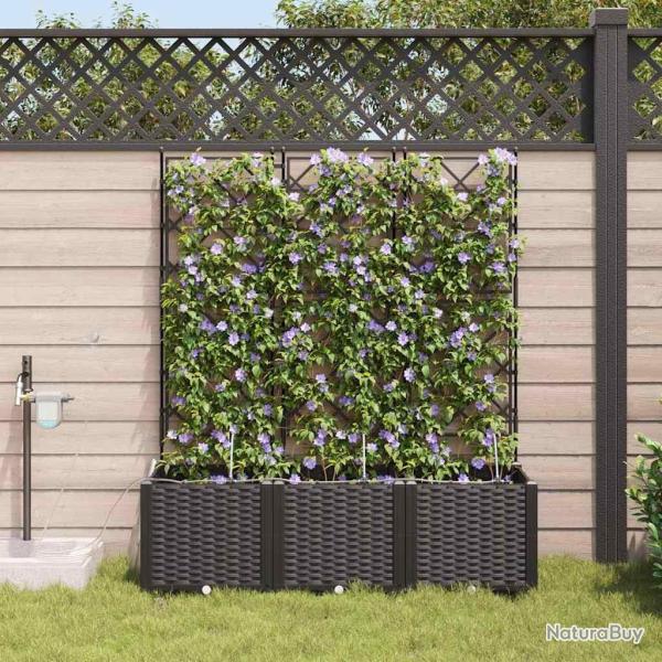 Jardini�res de jardin 1 pc Noir 120 x 40 x 142 cm Plastique