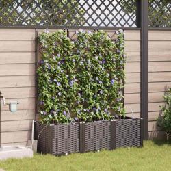 Jardini&egrave;res de jardin 1 pc Marron 120 x 40 x 142 cm Plastique