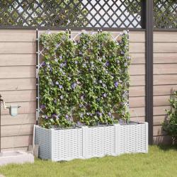 Jardini&egrave;res de jardin 1 pc Blanc 120 x 40 x 142 cm Plastique