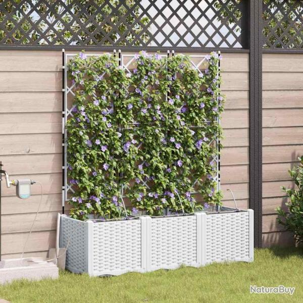 Jardini�res de jardin 1 pc Blanc 120 x 40 x 142 cm Plastique