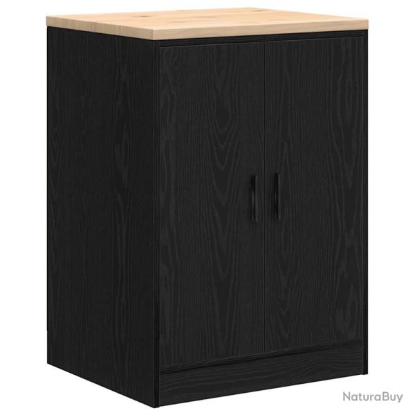 Armoire de rangement de garage noir 60x51x85 cm bois de pin